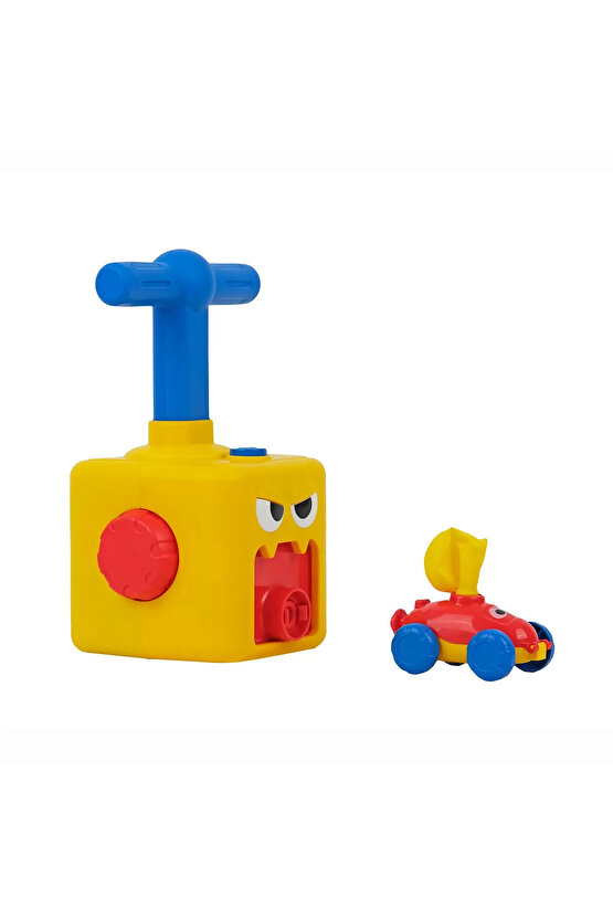 Oyuncak 2 Arabalı Balon Şişirme Makinesi Oyuncak Set Eğitici Balon Makinası Balonu Şişir Araç Gitsin