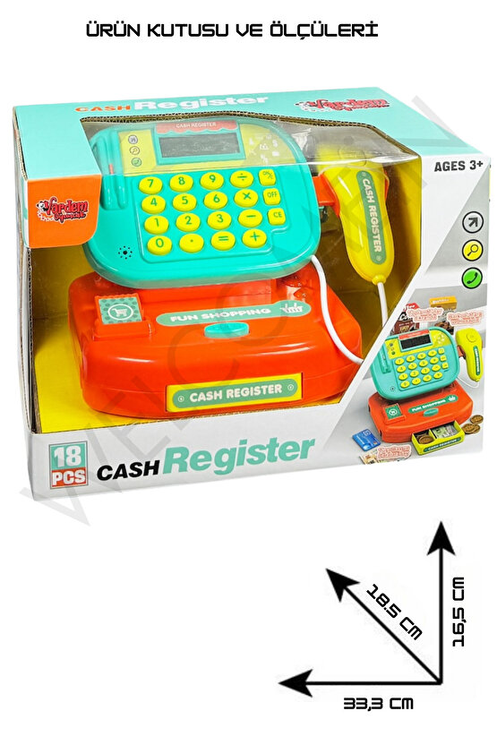 Oyuncak Aksesuarlı Sesli Ve Işıklı Hesap Makinalı Tartılı Yazarkasa 29 Parça