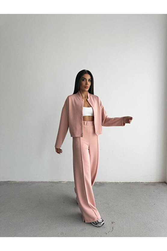 Kadın Modal Kumaş Paça Yırmaç Detaylı Alt üst Takım