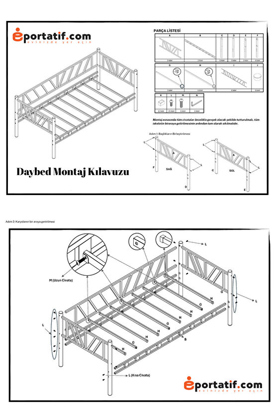Nova Tek Kişilik Karyola Yüksek Kalite, Metal Karyola