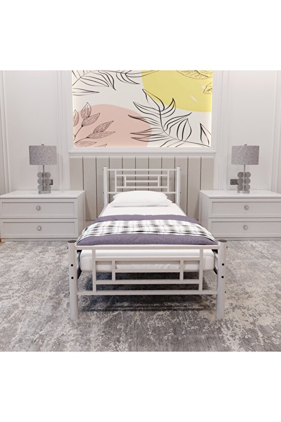 Manolya Tek Kişilik Metal Karyola A Kalite, Ses Çıkarmaz ,Ölçülü Model Karyola