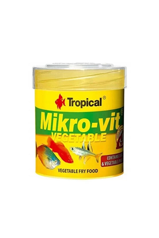 Mikro-Vit Vegetable Yavru Balıklar için Bitkisel Balık Yemi 50 Ml 32 Gr
