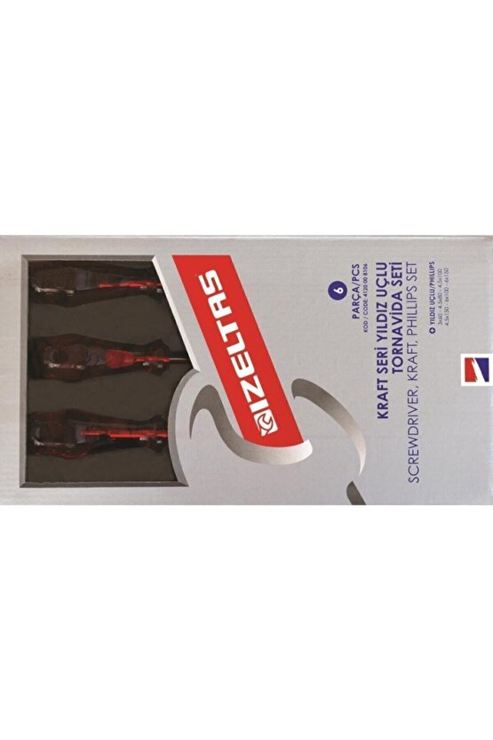 4120008106 Kraft Seri Yıldız Uçlu Tornavida Seti - 6 Parça