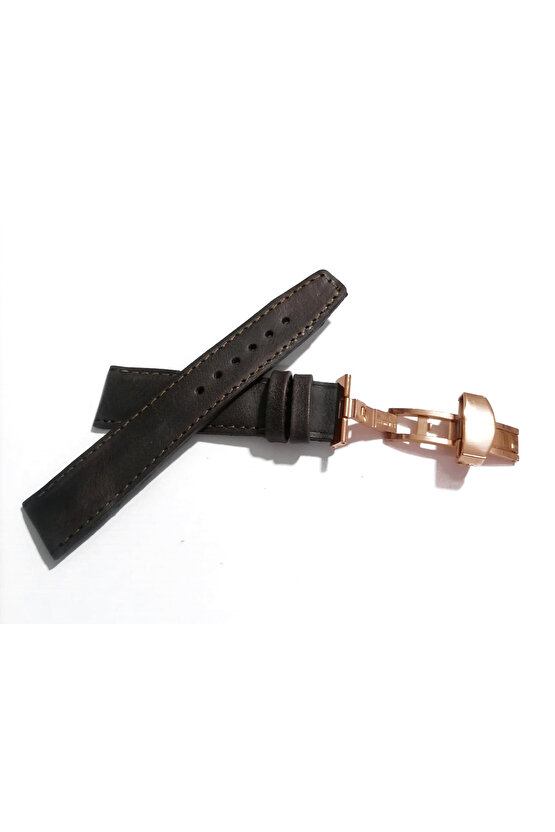 Her Saate Uygun Kelebek Toka 20 mm Hakiki Deri (244) ROSE TOKA KOYU KAHVE