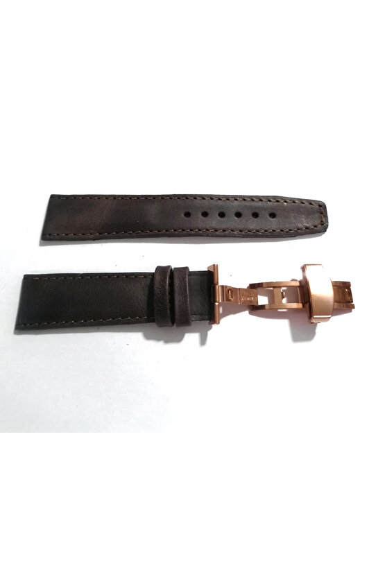 Her Saate Uygun Kelebek Toka 20 mm Hakiki Deri (244) ROSE TOKA KOYU KAHVE