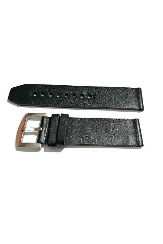 &Her Saate Uyumlu Hakiki Grizi Deri Saat Kordonu 22  mm  (167)  siyah