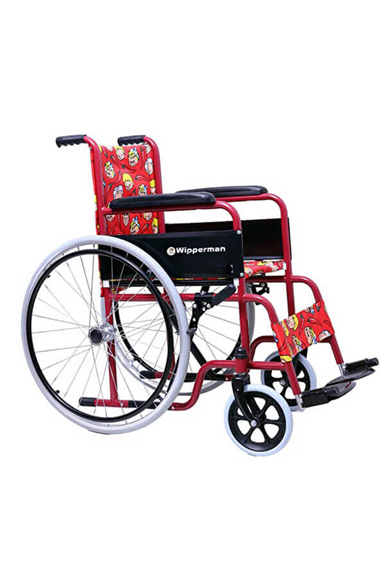 REFAKATÇİ KULLANIMINA UYGUN | KATLANIR | DESENLİ ÇOCUK TEKERLEKLİ SANDALYE