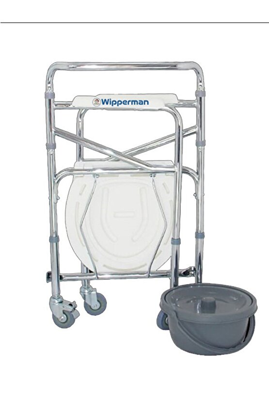 KATLANIR TEKERLEKLİ YÜKSEKLİĞİ AYARLANABİLEN TUVALET SANDALYESİ