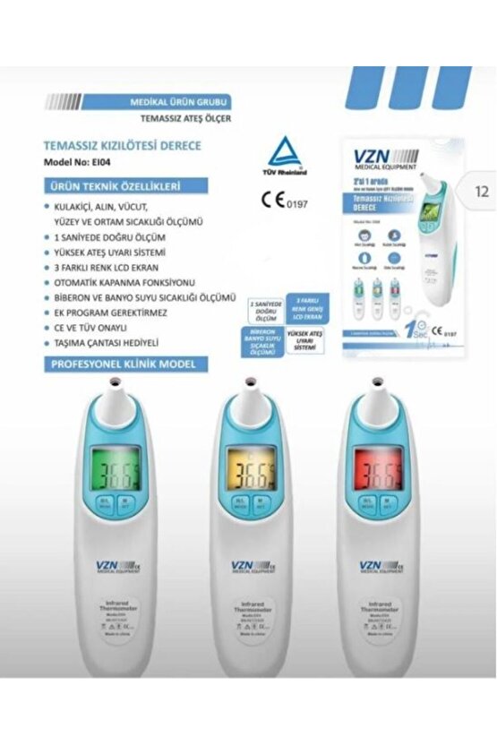 VZN Alın Ve Kulak Için Temazsın Ateş Ölçer