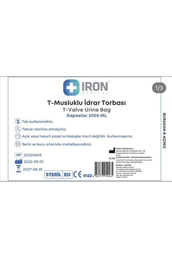 IRON T MUSLUKLU İDRAR TORBASI 10 ADET