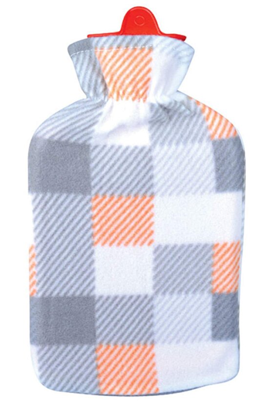 Ekose Desenli Polarlı Sıcak Su Torbası 2 Lt