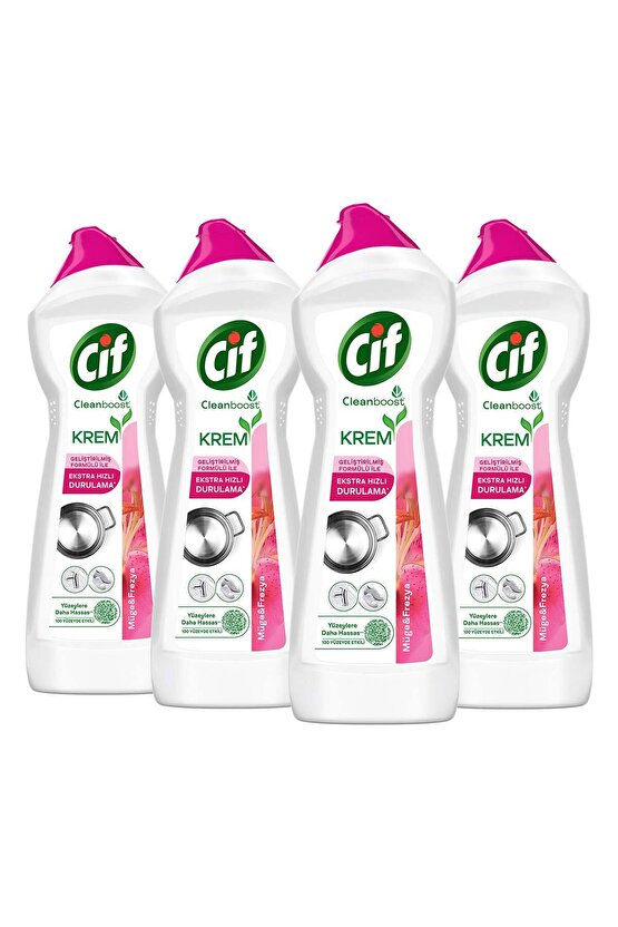 Krem Yüzey Temizleyici Frezya Ve Müge Çiçeği Klor Boya Fosfat Paraben Içermez 750ml 4adet