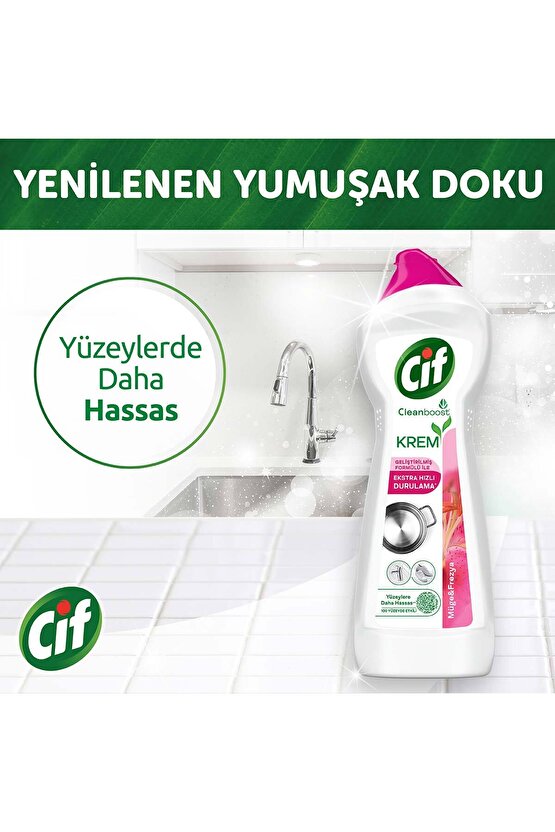 Krem Yüzey Temizleyici Frezya Ve Müge Çiçeği Klor Boya Fosfat Paraben Içermez 750ml 4adet