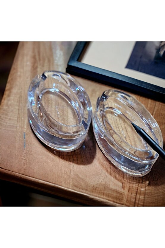 Mutfak Kül Tablası Cam Kaveh Oval 2li