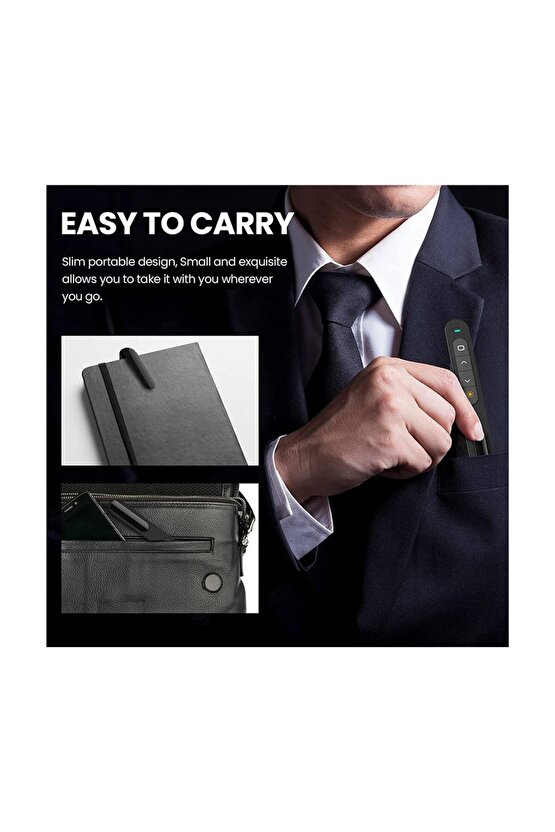 Sunum Kumandası Wireless Presenter Laser Pointer Kalem Tipi Çok Fonksiyonlu Lazer Pointer