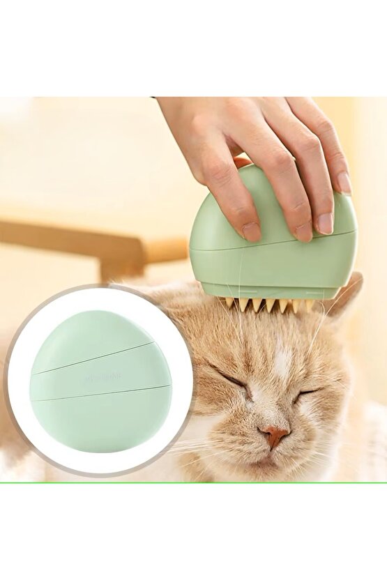 Kedi Bakım Tarağı Temizleme Fırçalı, Masaj Etkili Tüy Dökme Önleyici Tarak 3’ü 1 Arada