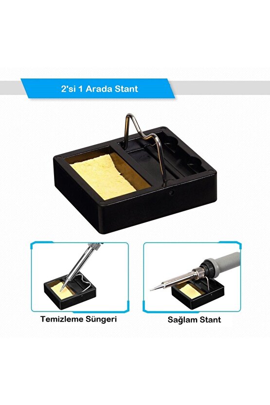 Havya seti 60W 220V Isı Ayarlı 37 Parça Ahşap Yakma Elektrikli Havya Seti Lehim Seti