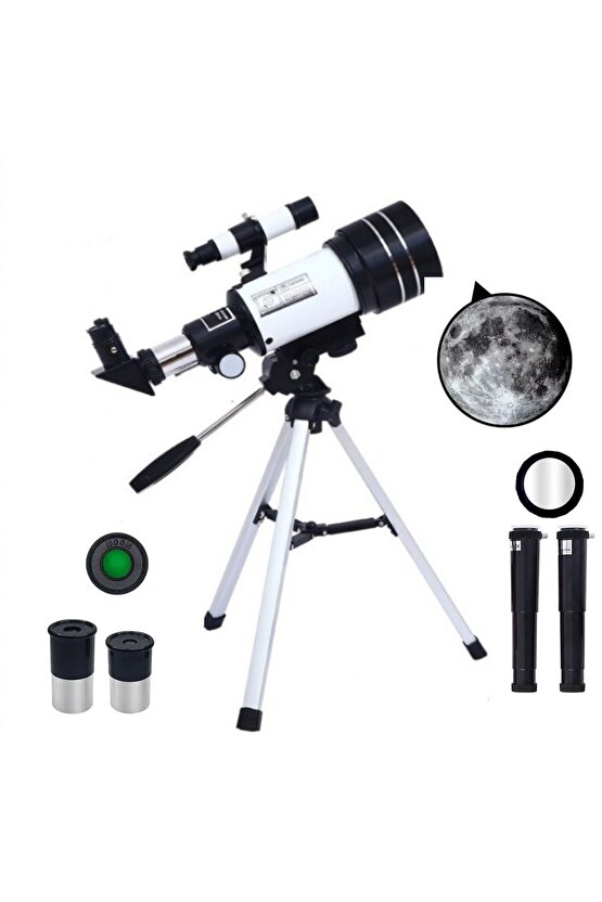 Profesyonel Astronomik Teleskop 150 Kat Yakınlaştırma Uzay-ay-doğa Gözlem Teleskobu Tripod Dahil