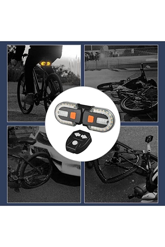 Bisiklet Dönüş Sinyali Şarj Edilebilir Bisiklet Arka Led Uyarı Işığı Uzaktan Kumanda 5 Modlu