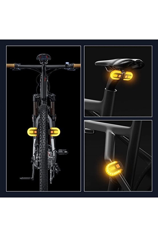 Bisiklet Dönüş Sinyali Şarj Edilebilir Bisiklet Arka Led Uyarı Işığı Uzaktan Kumanda 5 Modlu