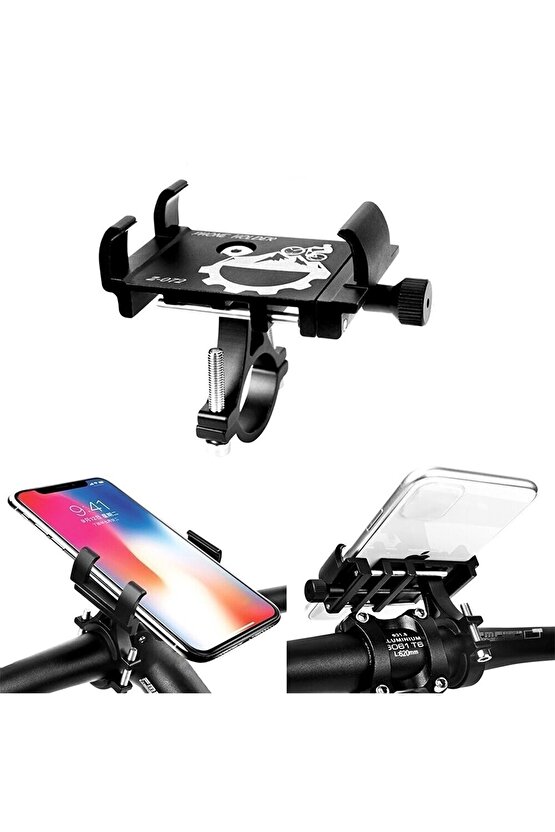 Xiaomi Mi Scooter Için Metal Vidalı Alüminyum Güçlü Gidon Telefon Tutucu
