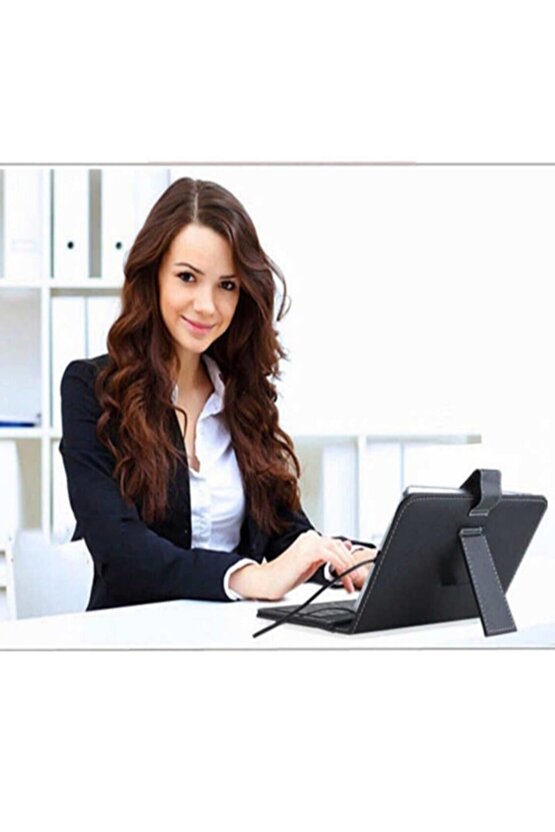 Lenovo Tab M10 Tb-x306f 10.1 Uyumlu Klavyeli Tablet Kılıfı + Dokunmatik Kalem