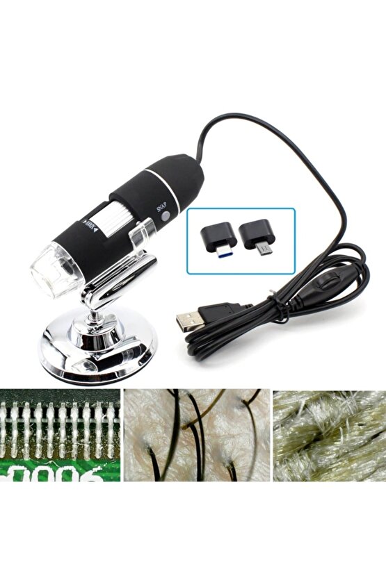Cilt Ve Saç Analiz Cihazı 1600x 2.mp Usb 8 Led Digital Mikroskop