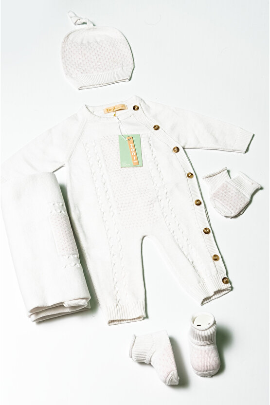 Yeni Doğan 5li Örme Triko Tulum Set