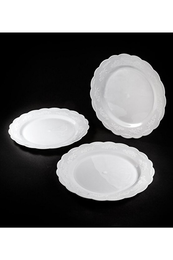 Plastik Tabak Ps - 18.5cm 6 Adet (1 Paket) Beyaz