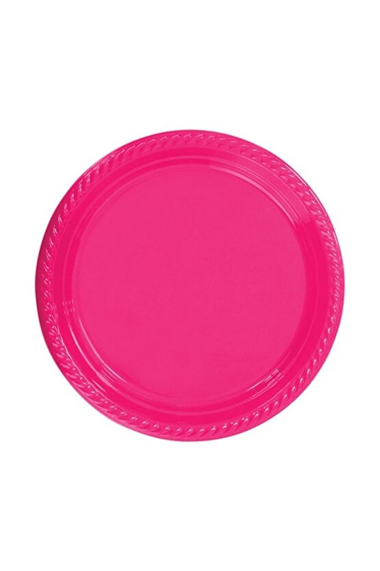 Fuşya Plastik Tabak 22cm 25 Adet
