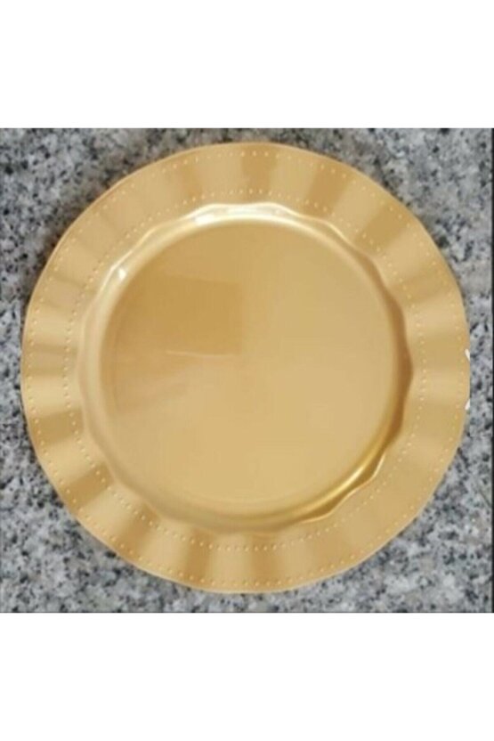 Gold Renkli Mika Tabak 26 cm 6lı