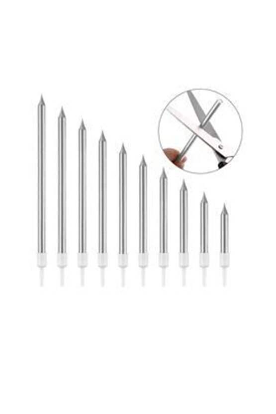 Mum Uzun Mum Gümüş Pasta Mumu 20 cm 6 Lı Gms Mum 6