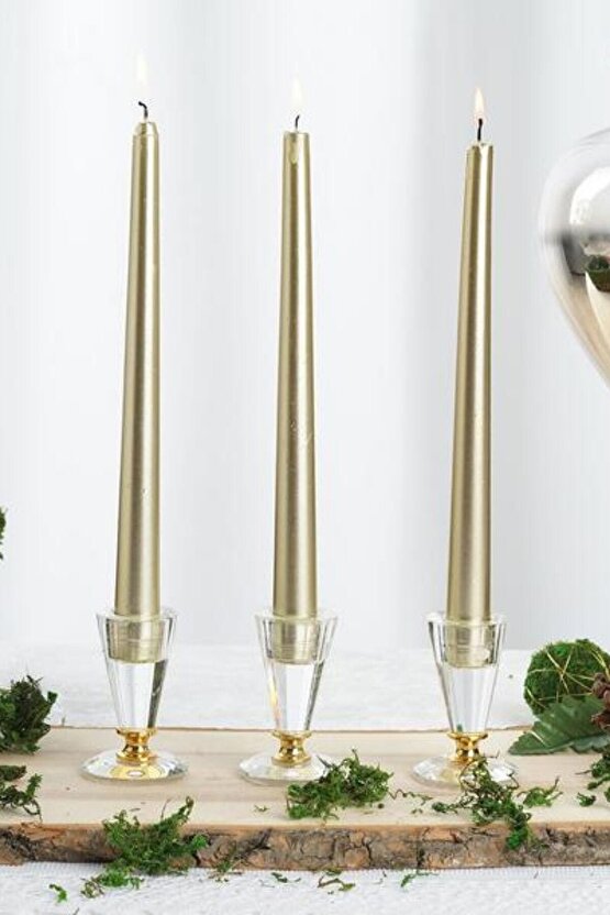 Gold Şamdan Mum 2 Adet