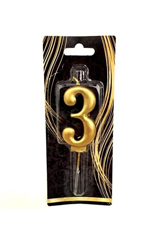 3 Rakam Gold Altın Mum