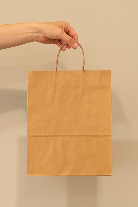 KARTON ÇANTABURGU SAPLI CRAFT ÇANTA 32X12X41 CM (100 ADET)