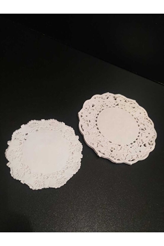 Çay ve Kupa Bardak Altlıkları 9 cm - 12 cm Dantel Kağıt Bardak Tabak İçi Altlık 100 Adet