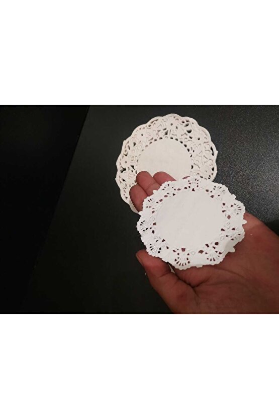Çay ve Kupa Bardak Altlıkları 9 cm - 12 cm Dantel Kağıt Bardak Tabak İçi Altlık 100 Adet
