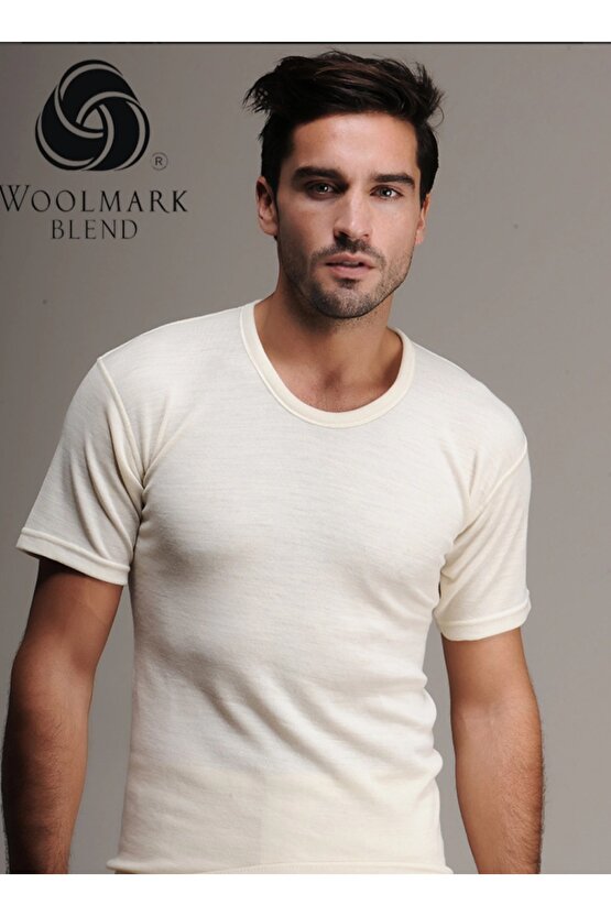 HasYün 2li Erkek Alt Ve Üstü Kısa Kol Termal Terletmeyen Yün İçlik Fanila