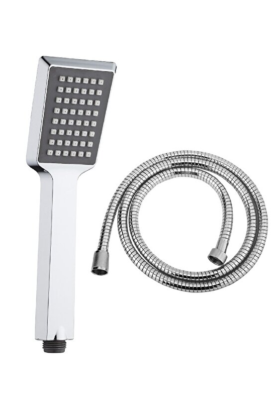 Quadro Duş Başlığı + Siyah Duş Hortumu Duş Takımı Duş Seti