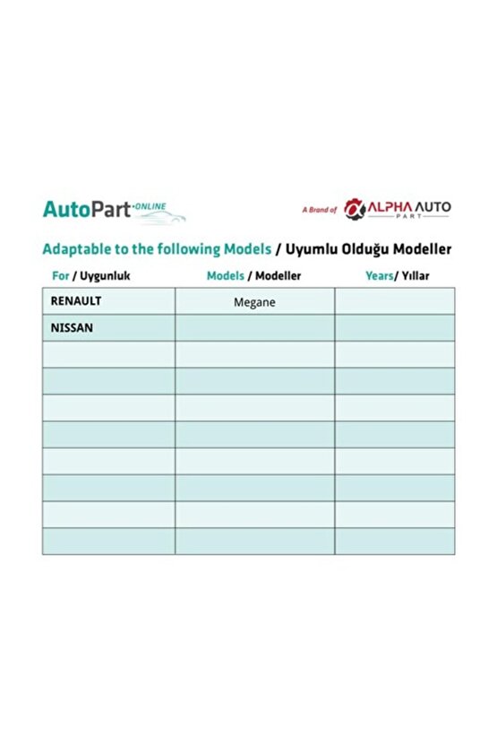 Renault Megane, Nissan için Kaput Keçe Klips