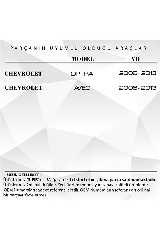 Chevrolet Aveo- Optra Için Kontak Şaft Kilit Silindir Mili