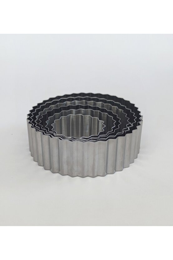 Narkalıp Yuvarlak Küçük Tırtıklı Kurabiye Kalıbı 6 Lı