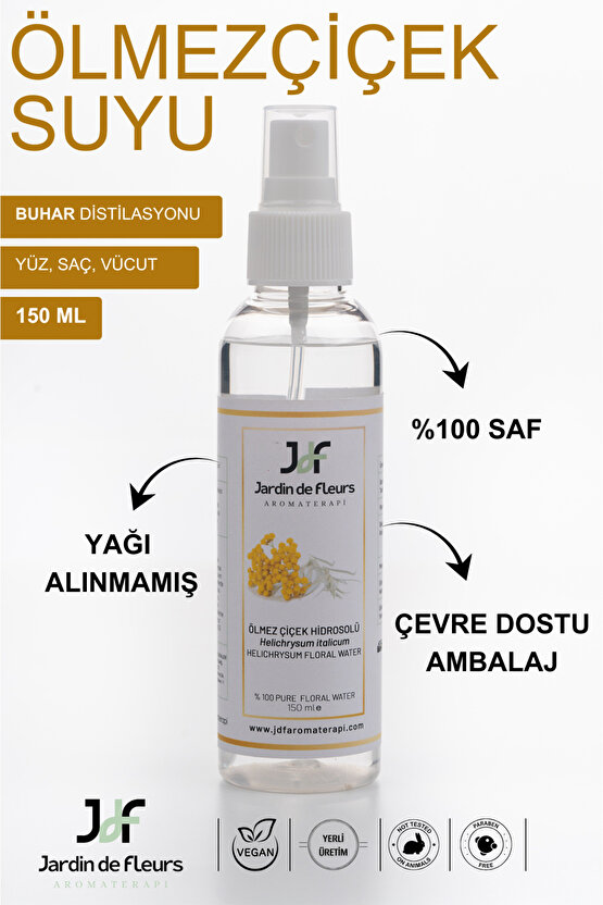 Ölmez Çiçek Suyu 150 ml %100 Saf Aromaterapi Hidrosolü - Yaşlanma Karşıtı