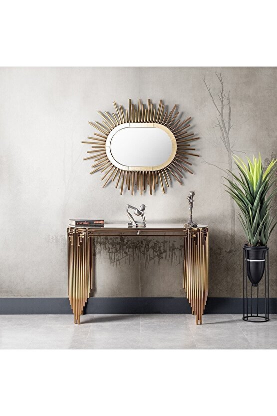 Aynalı Dresuar Takım Dresuar Pufsuz 140cm Ultra Lak Kaplama Konsol