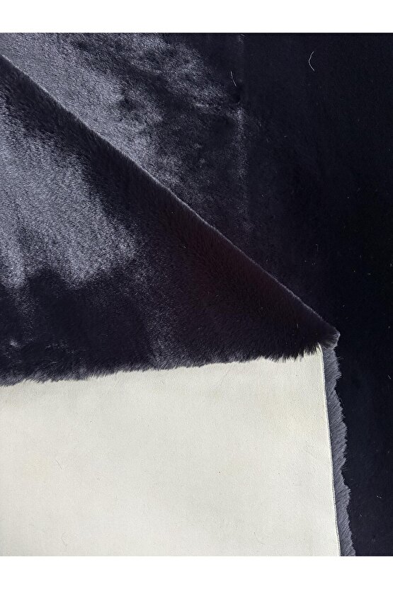 Modern Tavşan Tüyü Yumuşacık Tüy Dökmez Peluş Halı Siyah