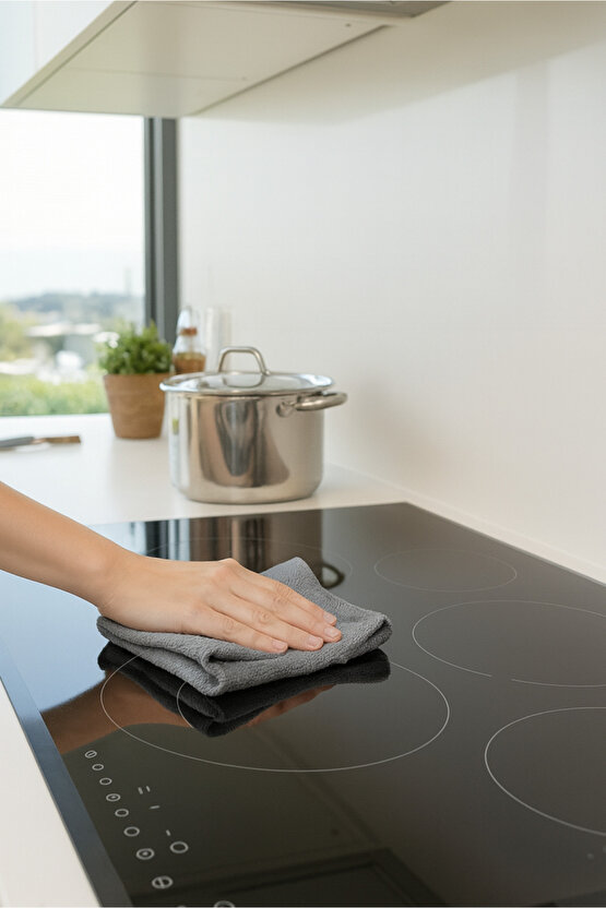 3lü Gri Baklava Desen Mikrofiber Cam Bezi Genel Temizlik Bezi Hassas Yüzey Temizlik Bezi 40x40 cm