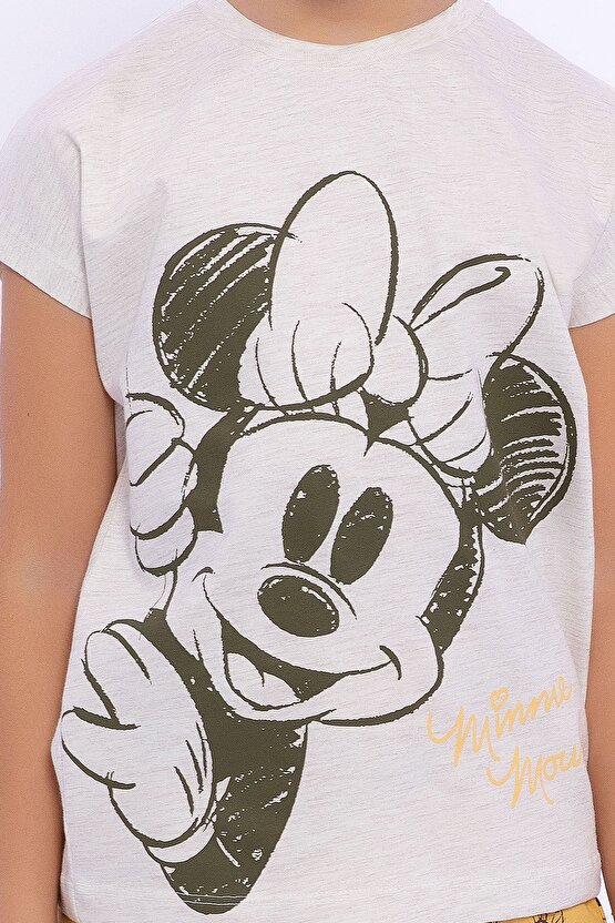 Lisanslı Kremmelanj Kız Çocuk Şort Takım