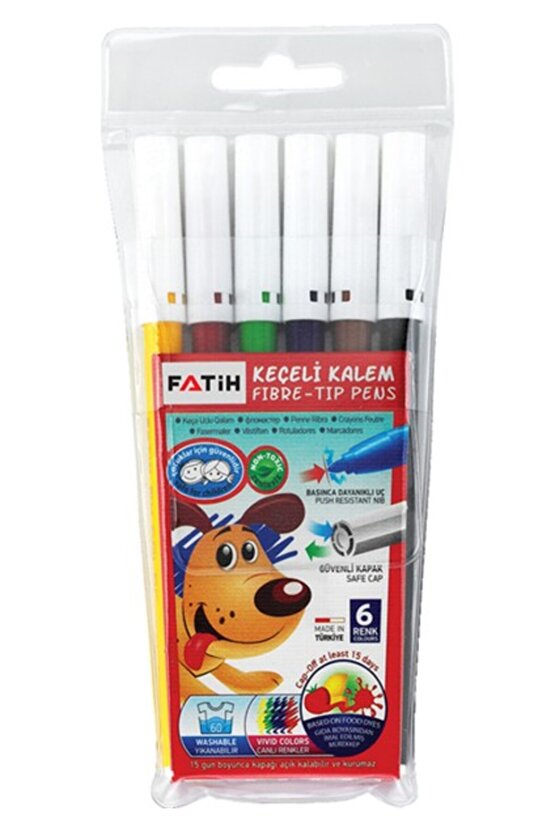 Keçeli Boya Kalemi 6 renk