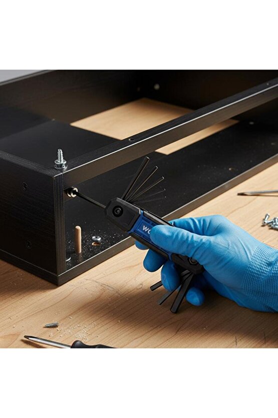 WP222028 8 Parça CR-V Metrik Çakı Tipi Profesyonel Allen Anahtar Takımı