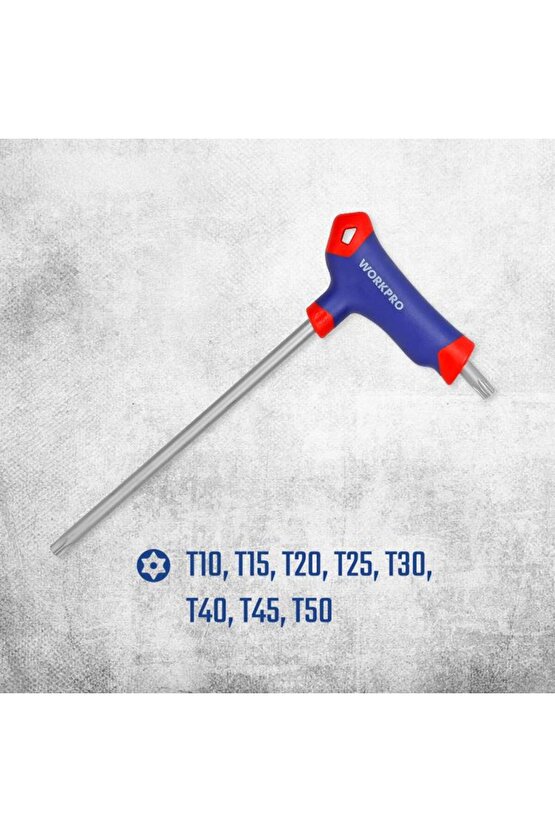 WP200543 8 Parça CR-V T Tipi Uzun Delikli Torx Profesyonel Allen Anahtar Takımı